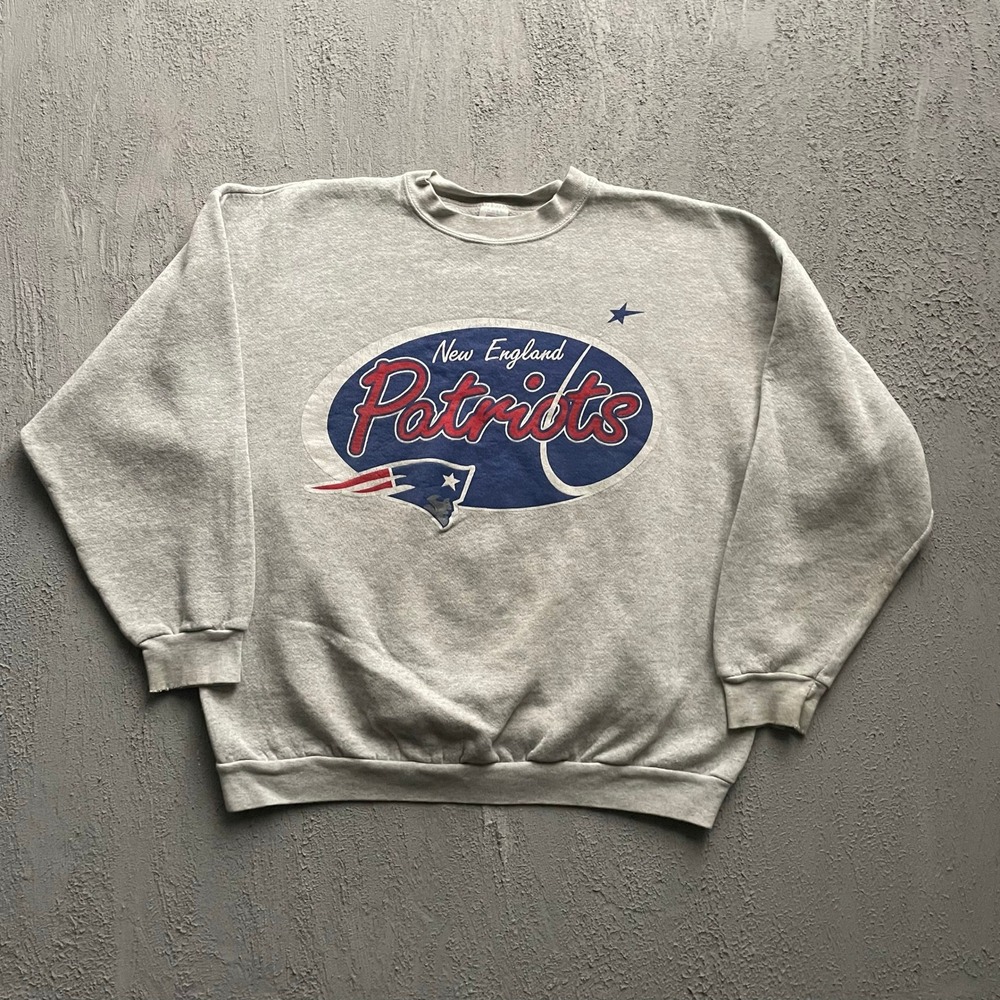 Vintage New England Patriots Sweatshirt Mens XL Gray 90s Logo 7